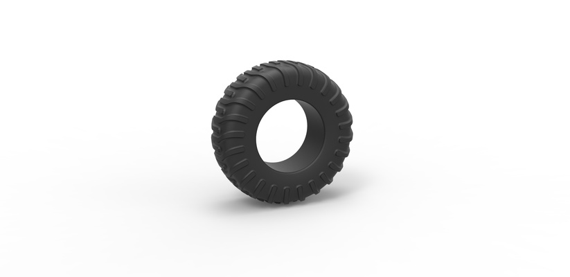 moulé pression route pneu 18 échelle 1 to 25 forme d'épingle 3d print model - Mito3D