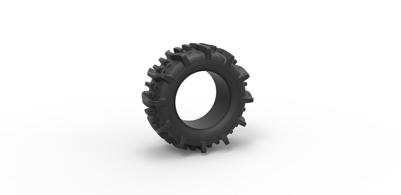 moulé pression route pneu 19 échelle 1 to 25 forme d'épingle 3d print model - Mito3D