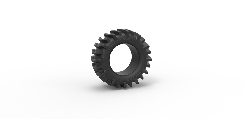 moulé pression route pneu 21 échelle 1 to 25 forme d'épingle 3d print model - Mito3D