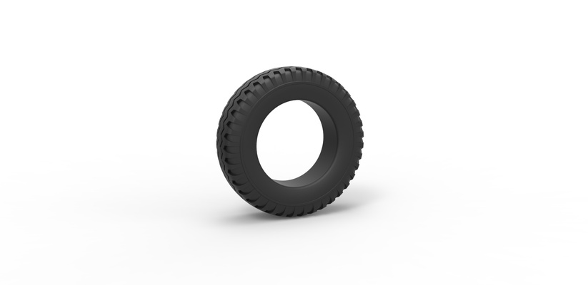 diecast estrada pneu 23 escala 1 to 10 alfinete 3d print model - Mito3D