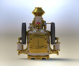 steampunk digital clock pinshape 3d-design 3d print model - Mito3D