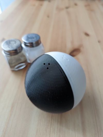 sal pimenta esfera agitador conjunto invisível magnético alfinete 3d print model - Mito3D