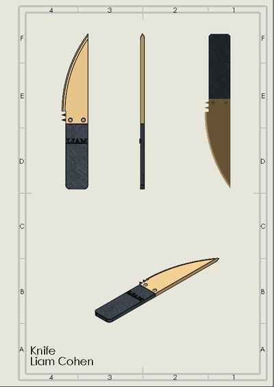 knife pinshape waeapon 3d print model - Mito3D