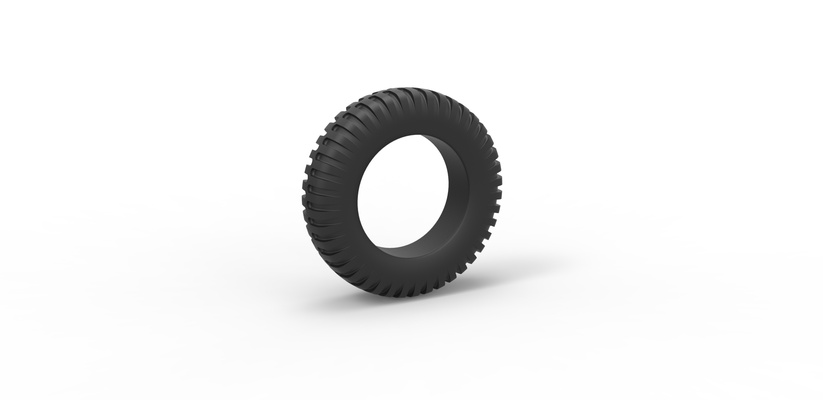 diecast military tire scale 1 to 10 pinshape 3d print model - Mito3D