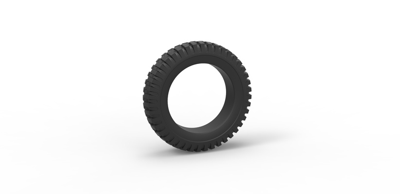 diecast military tire 2 scale 1 to 10 pinshape 3d print model - Mito3D