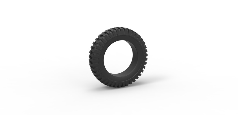 moulé pression militaire pneu 3 échelle 1 to 10 forme d'épingle 3d print model - Mito3D