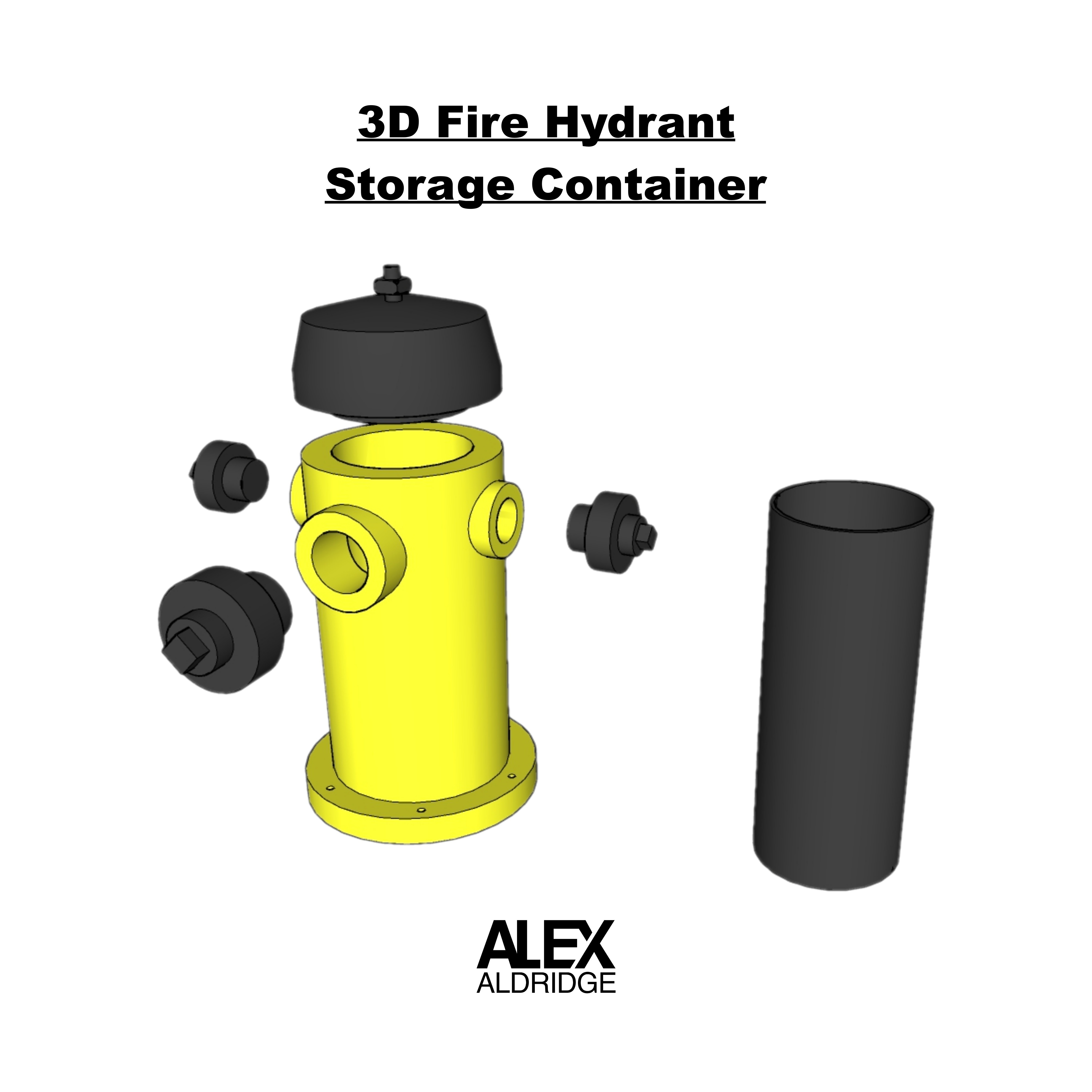 3d fuoco idrante conservazione contenitore forma spillo fire hydrant 3D print model - Mito3D