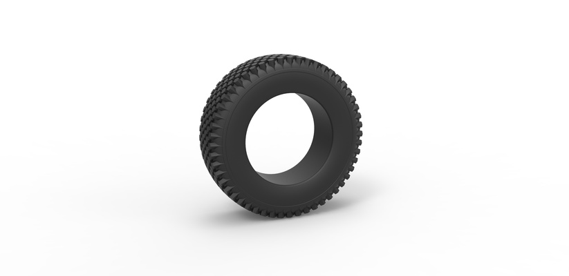 diecast estrada pneu 26 escala 1 to 10 alfinete 3d print model - Mito3D