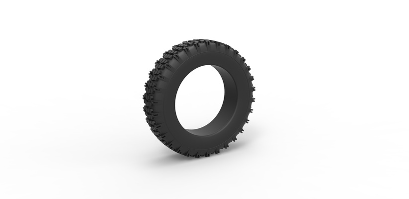 diecast estrada pneu 27 escala 1 to 10 alfinete 3d print model - Mito3D