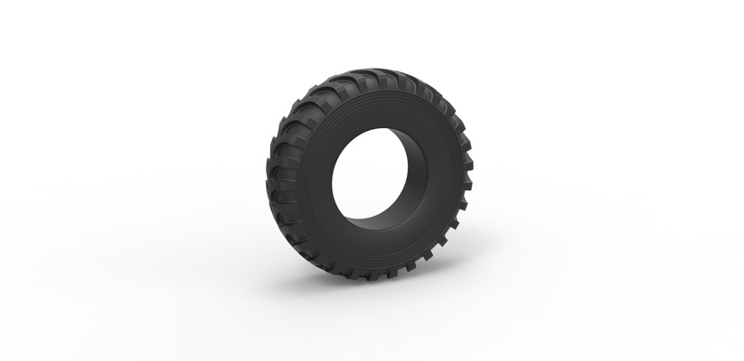 diecast military truck tire 3 scale 1 to 10 pinshape 3d print model - Mito3D