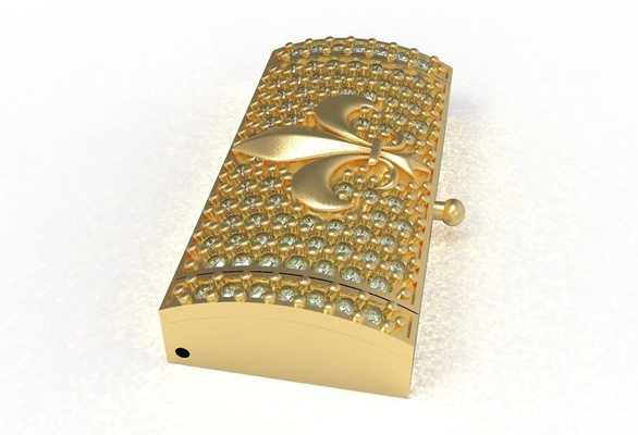 pulsera corchete lock12mm x 24mm forma alfiler joyería joya 3d print model - Mito3D