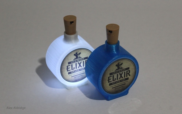 3d elixier schlange öl flasche pinshape 3d print model - Mito3D