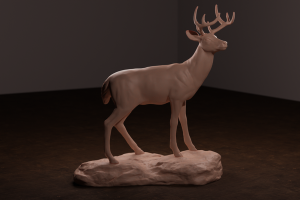 coda bianca cervo forma spillo 3d print model - Mito3D