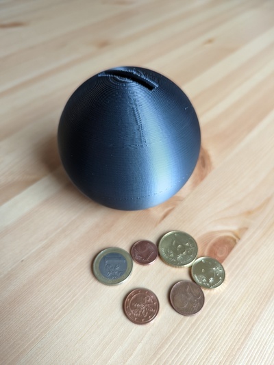 sphère monnaie banque forme d'épingle enfant 3d print model - Mito3D