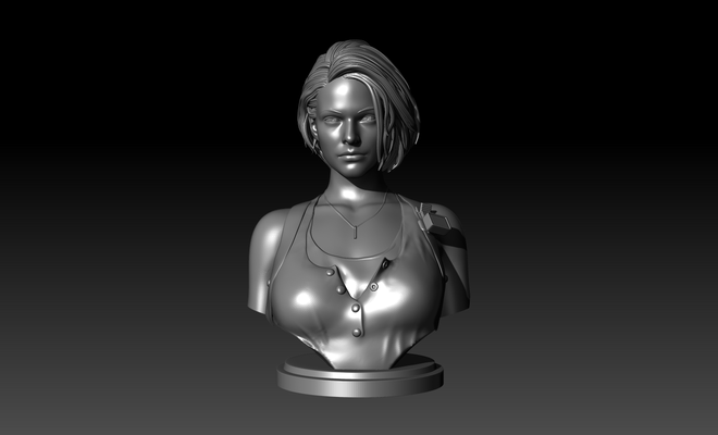 re 3 jill valentin buste afficher forme d'épingle resident evil 3d print model - Mito3D