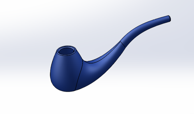 cigarette pipe pinshape 1-piece 3d print model - Mito3D