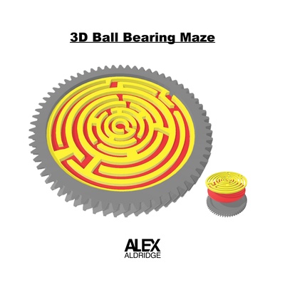 3d balle palier labyrinthe forme d'épingle ball bearing 3d print model - Mito3D