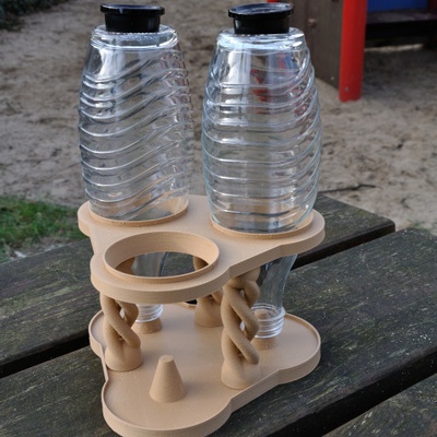 sodastream 3 glass bottle asciugatrice spirale piede forma spillo 3d print model - Mito3D