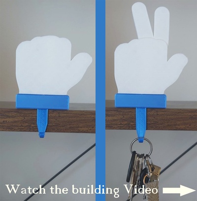 victory finger schlüsselbund pinshape 3d print model - Mito3D