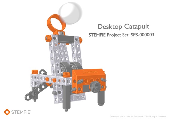 stemfie escritorio catapulta forma alfiler 3d print model - Mito3D