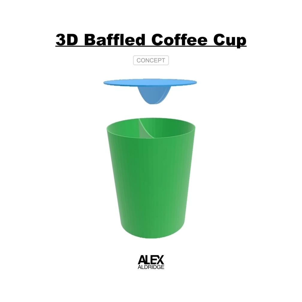 3d baffled paper coffee cup concept pinshape 3D print model - Mito3D