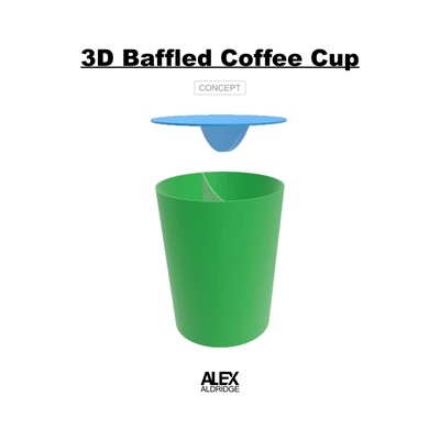 3d baffled paper coffee cup concept pinshape 3d print model - Mito3D