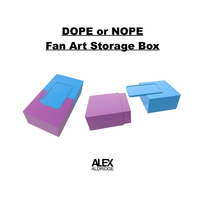 droga or nope ventilador arte almacenamiento pegatina caja forma alfiler dopeornope 3d print model - Mito3D