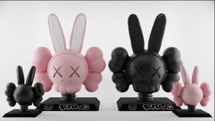 kaws complice coniglio trofeo forma spillo 3d print model - Mito3D