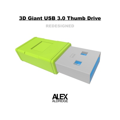 3d géant usb 3 0 pouce conduire refonte forme d'épingle 3d print model - Mito3D
