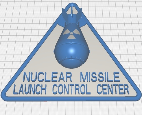 nucléaire avertissement 3d signe forme d'épingle 3d print model - Mito3D