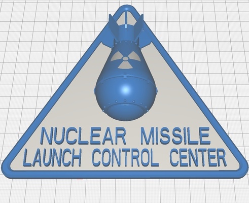 nuclear advertencia 3d firmar forma alfiler 3d print model - Mito3D