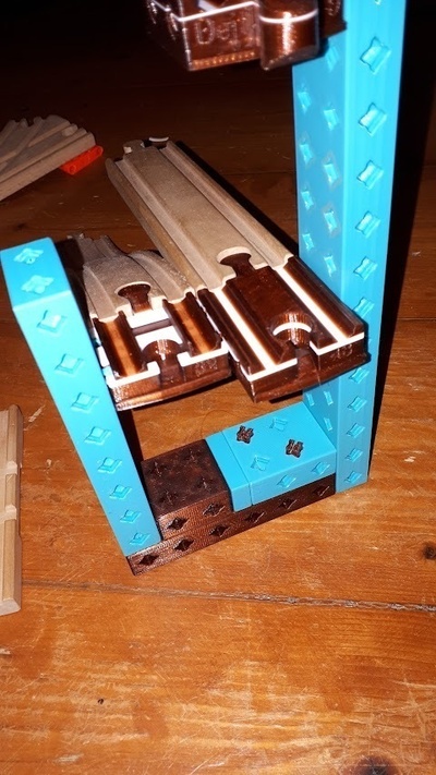 madera ferrocarril printablok puente sistema forma alfiler 3d print model - Mito3D