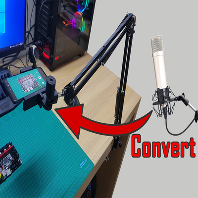 convert mic stand phone pinshape mobile 3d print model - Mito3D