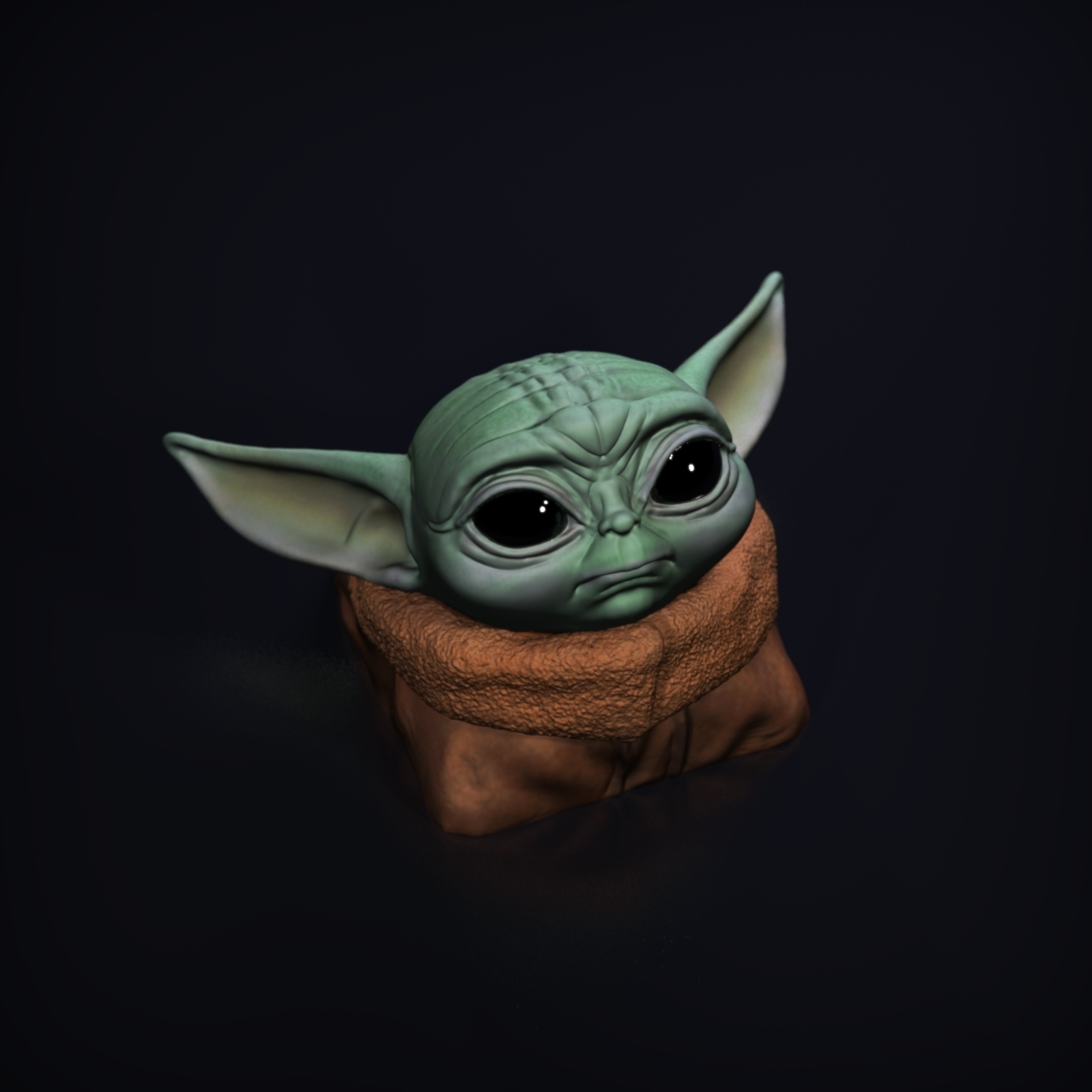 keycap étoile guerres bébé yoda forme d'épingle 3D print model - Mito3D