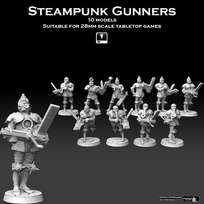 steampunk topçular iğne şekli warhammer 3d print model - Mito3D