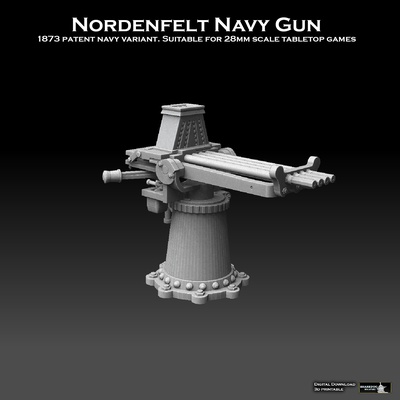 nordenfelt marina militare pistola forma spillo warhammer 3d print model - Mito3D