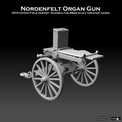 nordenfelt organo pistola forma alfiler martillo guerra 3d print model - Mito3D