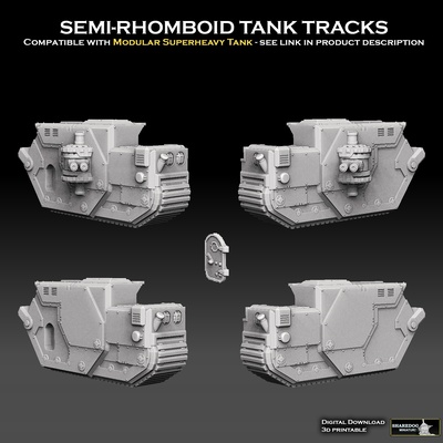 semi- rhomboid tank tracks pinshape leman 3d print model - Mito3D