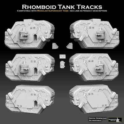rhomboid tank tracks pinshape warhammer 3d print model - Mito3D