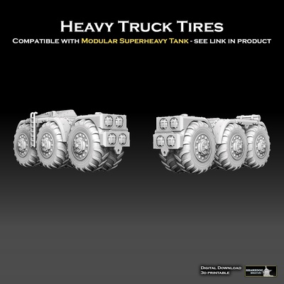 heavy truck tires pinshape warhammer 3d print model - Mito3D