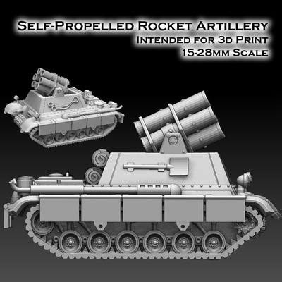 self propelled foguete artilharia kit alfinete martelo guerra 3d print model - Mito3D