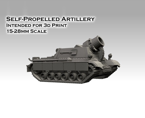 self propelled artillería forma alfiler martillo guerra 3d print model - Mito3D