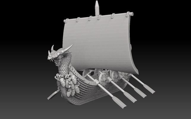 naglfar viking longship pinshape warhammer 3d print model - Mito3D