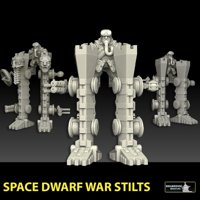espacio enano guerra pilotes forma alfiler cyberpunk 3d print model - Mito3D