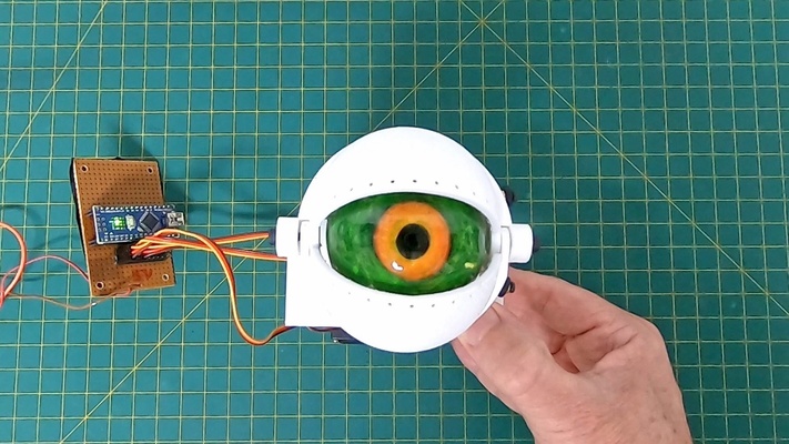 51mm 3d printed animatronic eye mechanism pinshape 3d print model - Mito3D