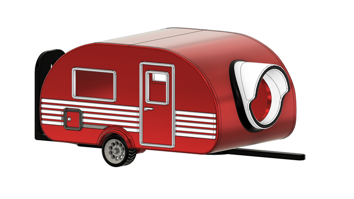 caravana pássaro casa 2 alfinete jardim 3d print model - Mito3D