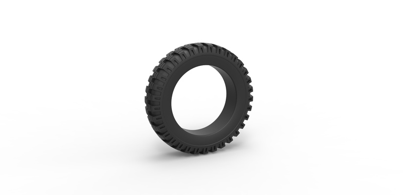 diecast military tire 6 scale 1 to 10 pinshape 3d print model - Mito3D