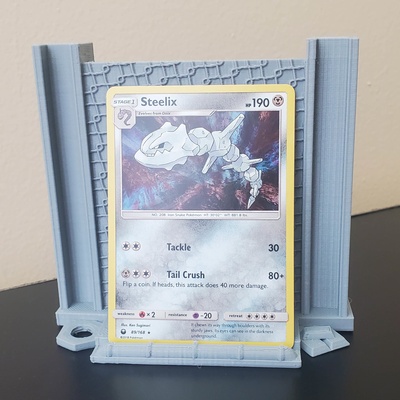 acciaio genere pokemon carta in piedi forma spillo 3d print model - Mito3D