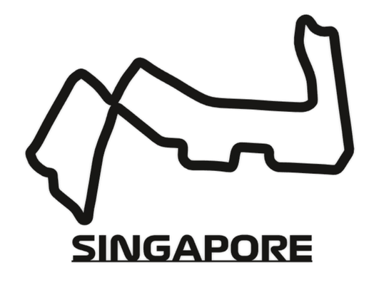 fórmula 1 singapur pista pared arte forma alfiler 3d print model - Mito3D