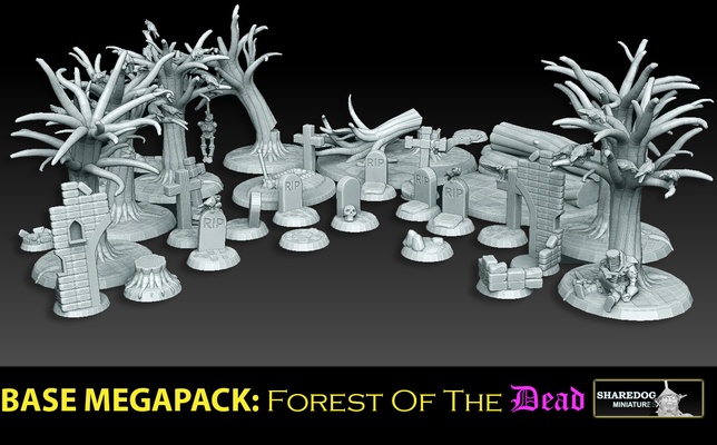 base megapack floresta of morto alfinete bases 3d print model - Mito3D